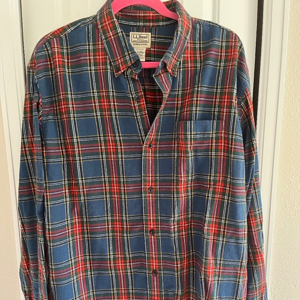 L.L. Bean - Men's Scotch Plaid Flannel Shirt, Slightly Fitted